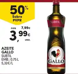 Continente Azeite gallo subtil promoção