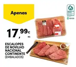 Continente Escalopes de novilho nacional continente (embalados) promoção