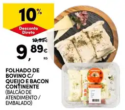Continente Folhado de bovino c/ queijo e bacon continente promoção