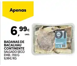 Continente Badanas de bacalhau continente salgado seco promoção