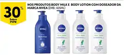 Continente Nos produtos body milke body lotion com doseador da marca nivea promoção