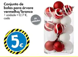 TEDi Conjunto de bolas para árvore vermelho/branco promoção