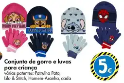 TEDi Conjunto de gorro e luvas para criança promoção
