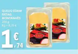 E.Leclerc Queijo edam fatias montanhês promoção