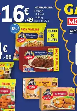 E.Leclerc Hamburgers frango promoção