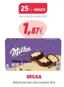 Coviran MILKA Bolacha mini stars choco ou branco promoção