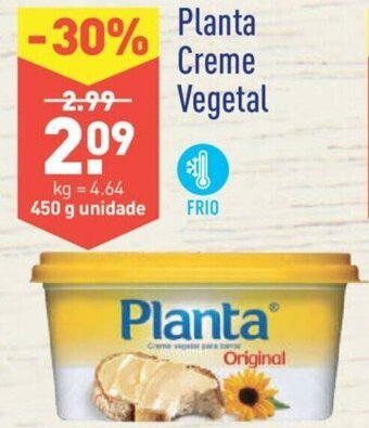 ALDI Planta Creme Vegetal 450g promoção