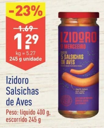 ALDI Izidoro Salsichas de Aves 245g promoção