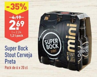 ALDI Super Bock Stout Cerveja Preta 6x20cl promoção