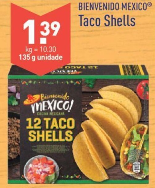 Promoção Bienvenido Mexico Taco Shells 135g em ALDI