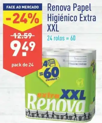 ALDI Renova Papel Higiénico Extra XXL 24 rolos promoção
