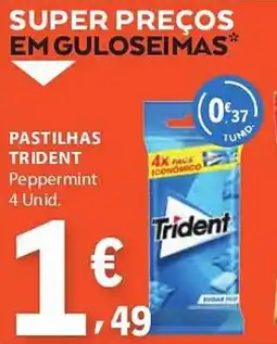 E.Leclerc Pastilhas trident peppermint promoção
