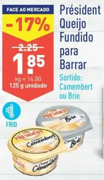 ALDI Président Queijo Fundido para Barrar 125g promoção