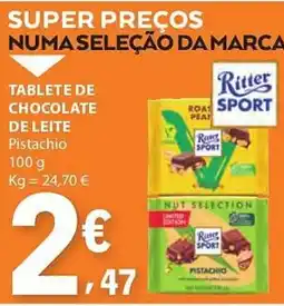 E.Leclerc Tablete de chocolate de leite pistachio promoção