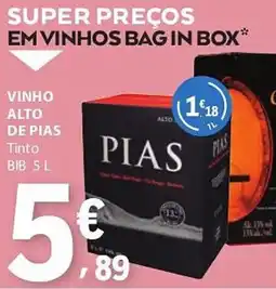E.Leclerc Vinho alto de pias tinto bib promoção