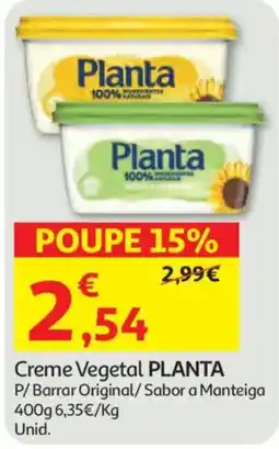 Auchan Creme Vegetal PLANTA promoção