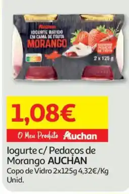 Auchan logurte c/ Pedaços de Morango AUCHAN promoção