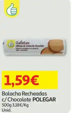 Auchan Bolacha Recheadas c/ Chocolate POLEGAR promoção