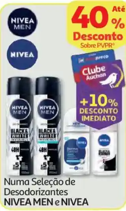 Auchan Numa Seleção de Desodorizantes NIVEA MEN e NIVEA promoção
