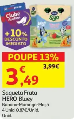 Auchan Saqueta Fruta HERO Bluey promoção