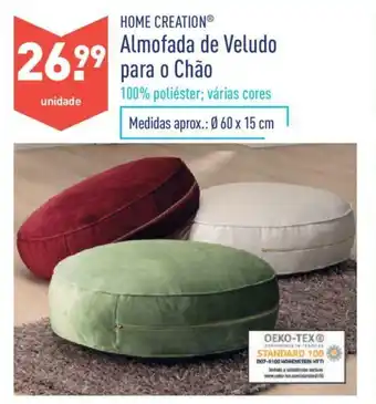 ALDI Home Creation Almofada de Veludo para o Chão 60x15cm promoção