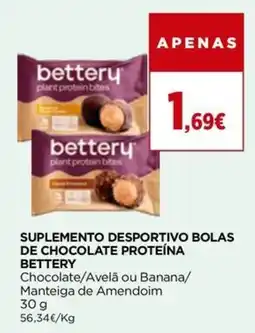 Supercor Suplemento desportivo bolas de chocolate proteína bettery promoção
