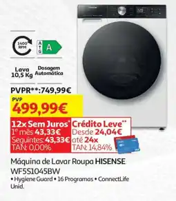 Auchan Máquina de Lavar Roupa HISENSE WF5S1045BW promoção