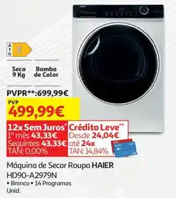 Auchan Máquina de Secar Roupa HAIER HD90-A2979N promoção
