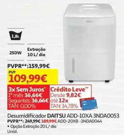 Auchan Desumidificador DAITSU ADD-10XA 3NDA0053 promoção