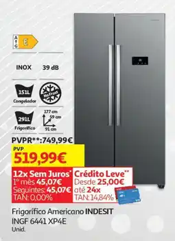 Auchan Frigorífico Americano INDESIT INGF 6441 XP4E promoção