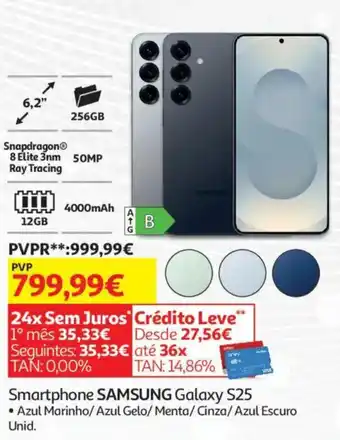 Auchan Smartphone SAMSUNG Galaxy S25 promoção