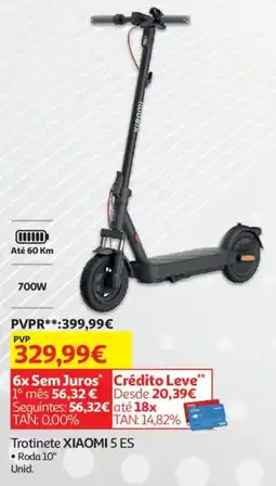 Auchan Trotinete XIAOMI 5 ES promoção