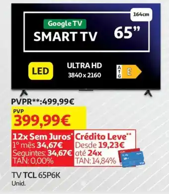 Auchan TV TCL 65P6K Unid. promoção
