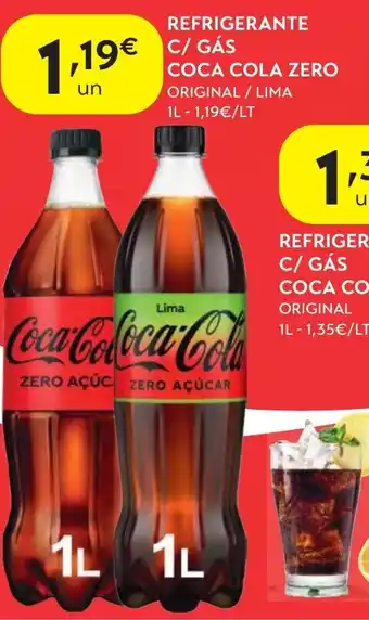 Refrigerante c/ gás coca cola zero original / lima