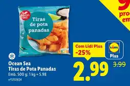 Lidl Ocean Sea Tiras de Pota Panadas promoção