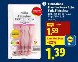 Lidl Fumadinho Fiambre Perna Extra Fatia Finíssima promoção