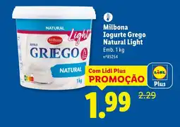 Lidl Milbona Iogurte Grego Natural Light promoção