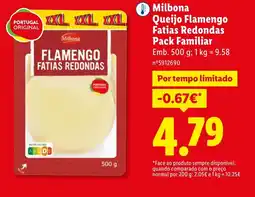 Lidl Milbona Queijo Flamengo Fatias Redondas Pack Familiar promoção
