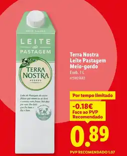Lidl Terra Nostra Leite Pastagem Meio-gordo promoção