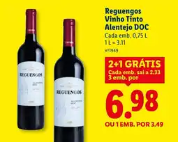 Lidl Reguengos Vinho Tinto Alentejo DOC Cada promoção