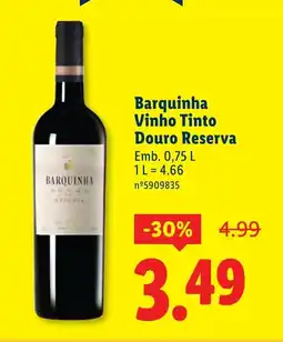 Lidl Barquinha Vinho Tinto Douro Reserva promoção