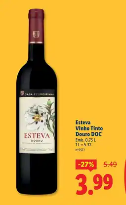 Lidl Esteva Vinho Tinto Douro DOC promoção