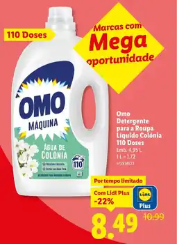 Lidl Omo Detergente para a Roupa Líquido Colónia 110 Doses promoção