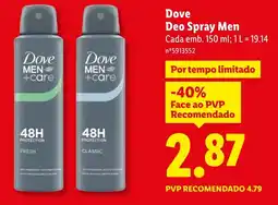 Lidl Dove Deo Spray Men promoção