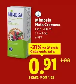 Lidl Mimosa Nata Cremosa promoção