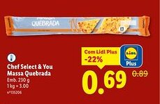 Lidl Chef Select & You Massa Quebrada promoção