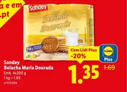 Lidl Sondey Bolacha Maria Dourada promoção