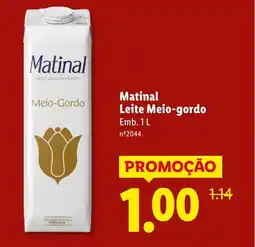 Lidl Matinal Leite Meio-gordo promoção