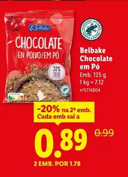 Lidl Belbake Chocolate em Pó promoção