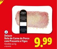 Lidl Deluxe Rolo de Carne de Porco com Presunto e Figos promoção